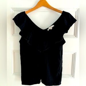 Loft V-neck ruffled top